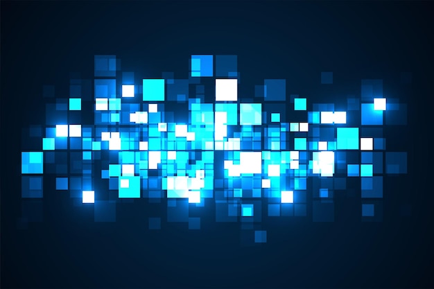 Vector digital technology background digital data square blue pattern pixel background