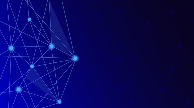 digital technology banner with connected blue lines concept of neural network ai digital circuit board tech internet network speed cyber nano information big data vector abstract background