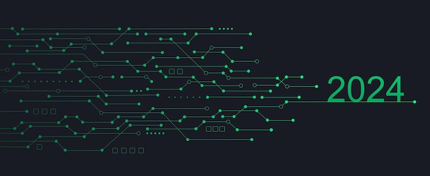 Вектор Цифровой технологический баннер с соединенными линиями и точками концепция интернет-сети больших данных