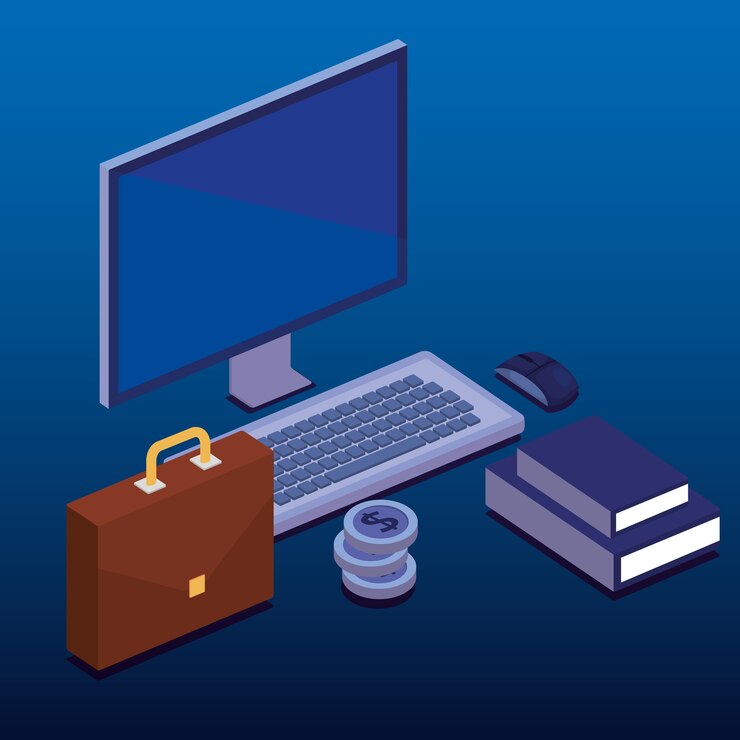 Vector digital technology isometrics icons 
