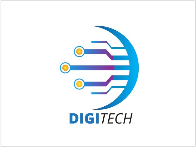 디지털 기술 편지 D 로고 디자인