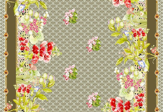 digital textile design ornament and pattern