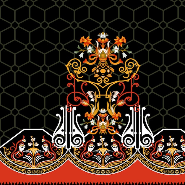 digital textile design ornament and pattern