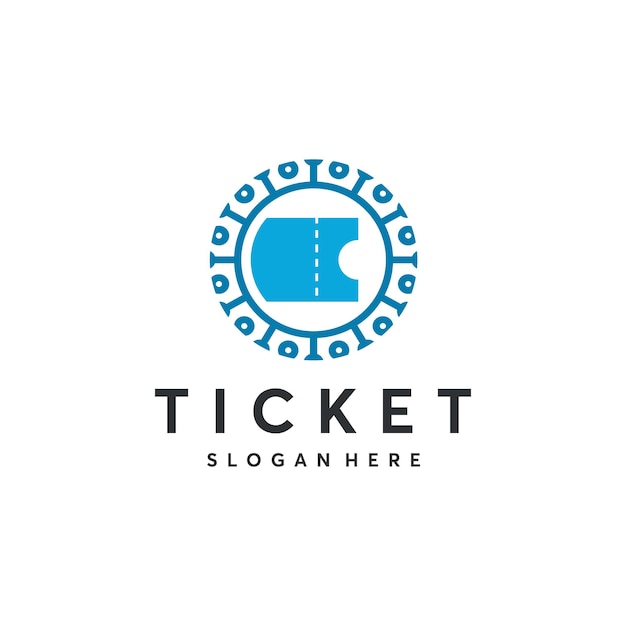 Digital ticket logo designs concept vector, Pixel Ticket logo template