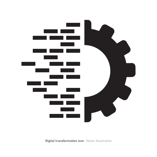 디지털 변환 아이콘 디자인 터 일러스트레이션