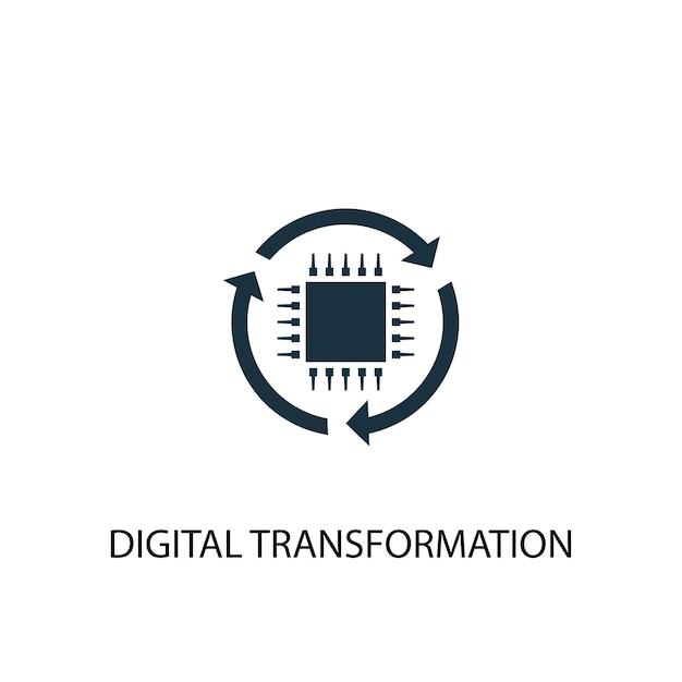Значок цифрового преобразования простая иллюстрация элемента дизайн символа концепции цифрового преобразования может использоваться для веб и мобильных устройств