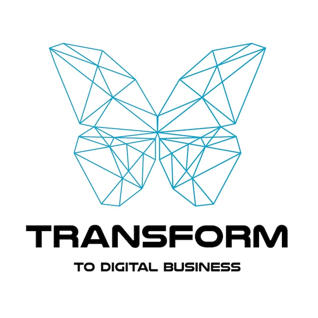 Vector digital transformation logo design polygonal color butterfly vector