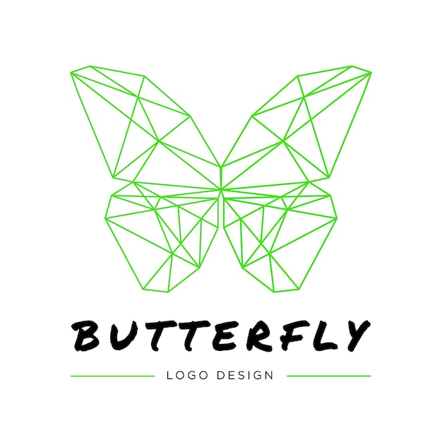 Vector digital transformation logo design polygonal color butterfly vector