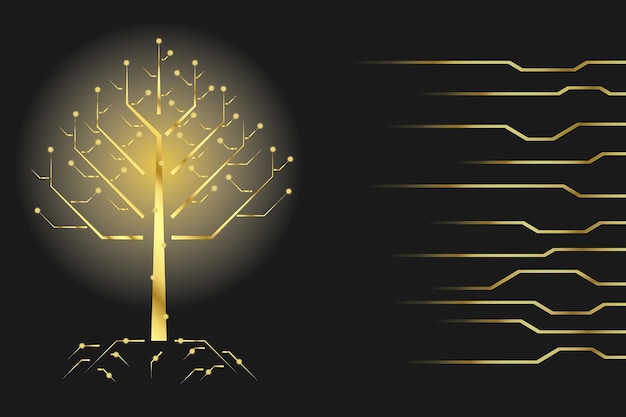 digital tree communication concept for technology background