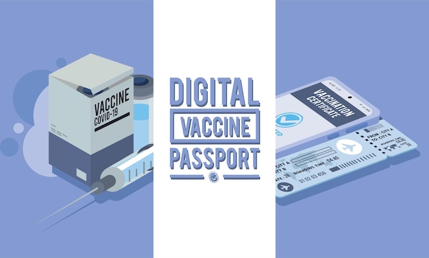 デジタルワクチンパスポートアイソメトリック