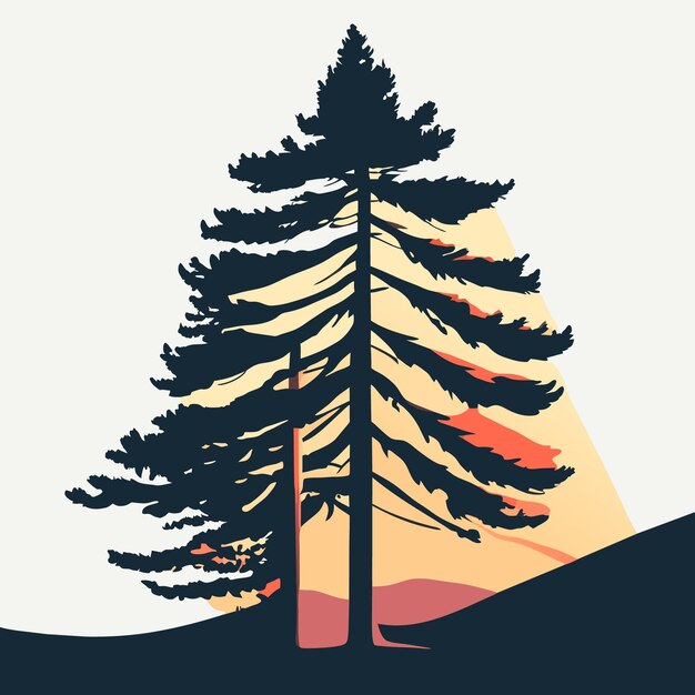 Digital Vector Artwork Crisp and Clear Coniferous Tree