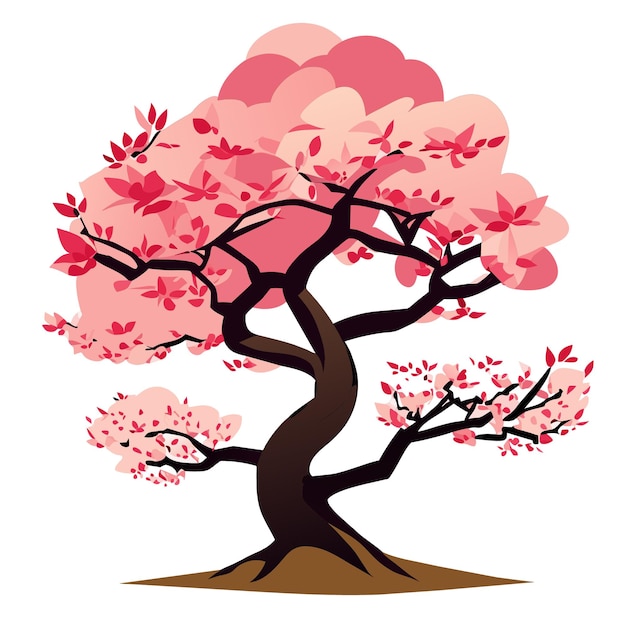 Vector digital vector artwork crisp and clear isolated cherry blossom tree