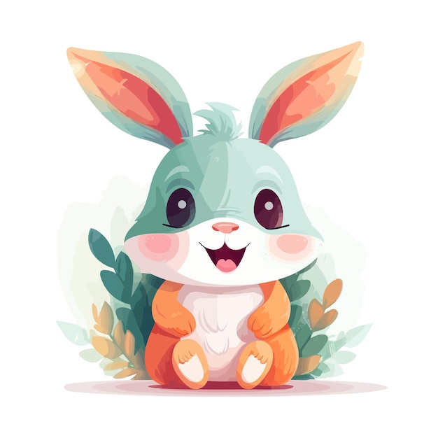 A digital vector of a cute bunny rabbit