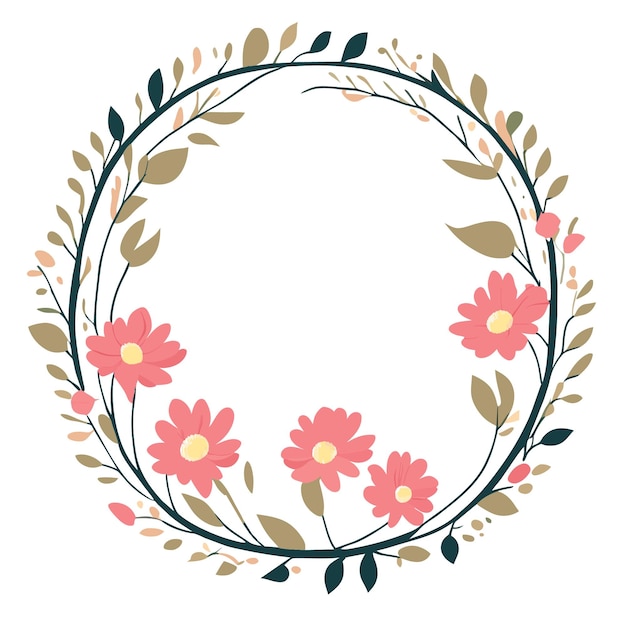 Vector digital vector illustration floral frame