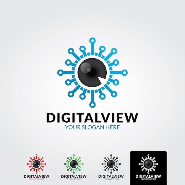 Digital view logo template  vector