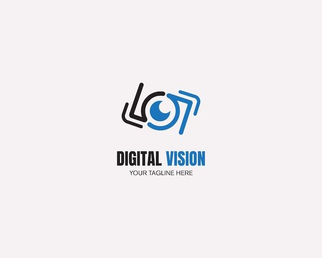 Digital vision logo creative camera sign symbol