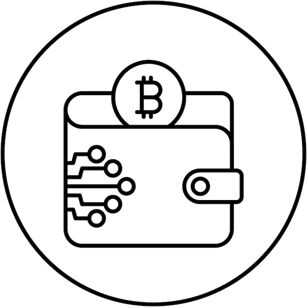 デジタルウォレットアイコンのベクトル画像は暗号通貨に使用できます