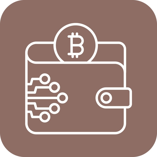 デジタルウォレットアイコンのベクトル画像は暗号通貨に使用できます