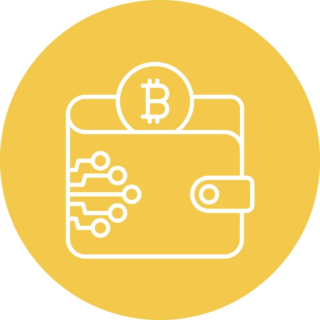 デジタルウォレットアイコンのベクトル画像は暗号通貨に使用できます