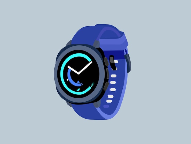 Vector digital watch blue accessory vector