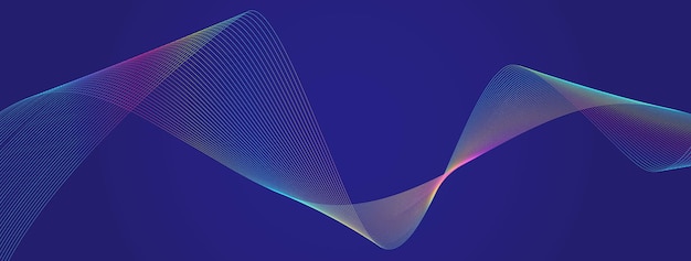 Vettore sfondo di particelle d'onda digitale illustrazione del sistema di scienza dei dati linee di tecnologia ondulata bagliore del software matrix artefatto intelligenza astratto trama sonora