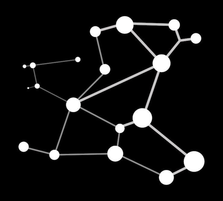 Vector digital web network vector neural net with connected nodes futuristic tech design for artificial intelligence and blockchain themes