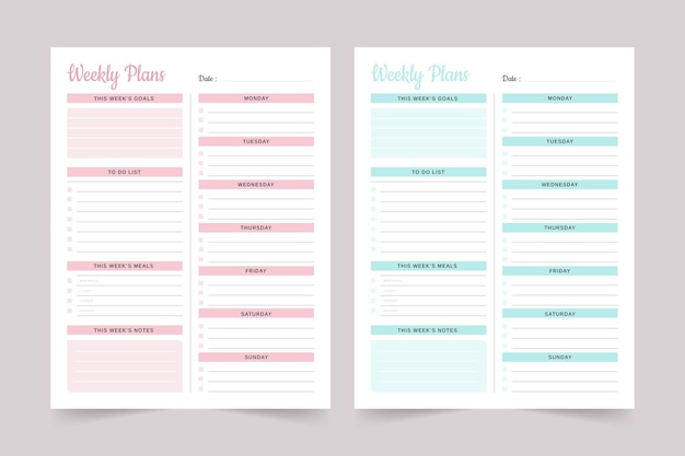 Digital Weekly Planner Printable planner logbook journal tracker kdp interior design template