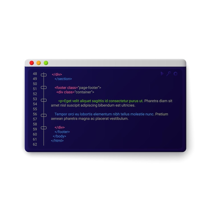 Vector digital windows with code template