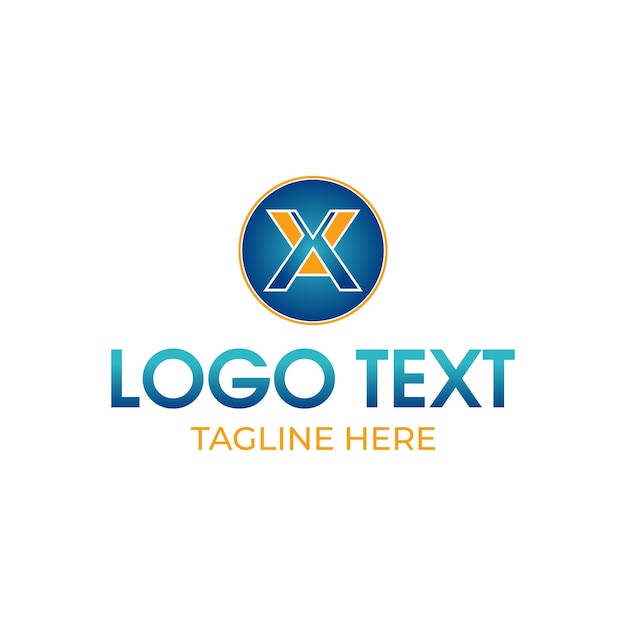 Vettore design digitale del logo a e x