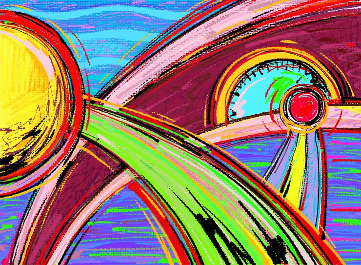 Vector digitale abstracte schildercompositie