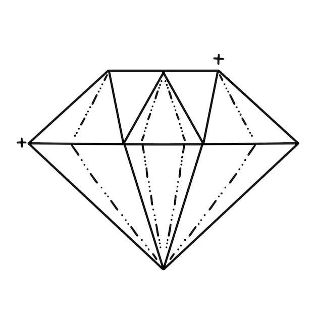 Vector digitale afbeelding van schattige diamant