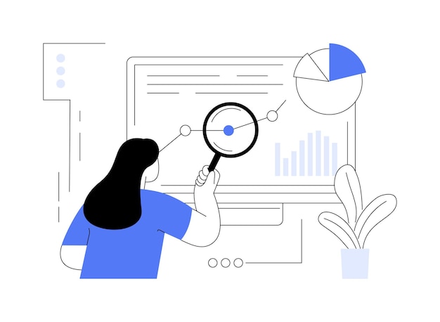 Digitale auditing abstract concept vectorillustratie