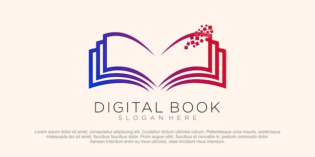 Digitale boek logo sjabloon vector