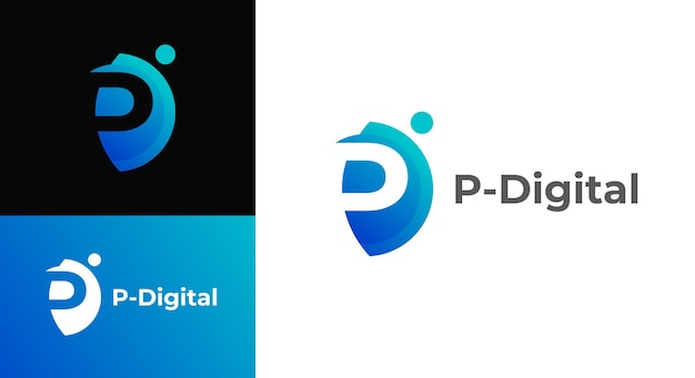 Digitale brief PD logo vector sjabloon