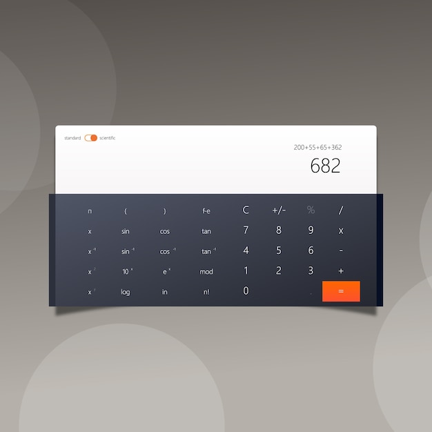 Digitale calculator met plat ontwerp