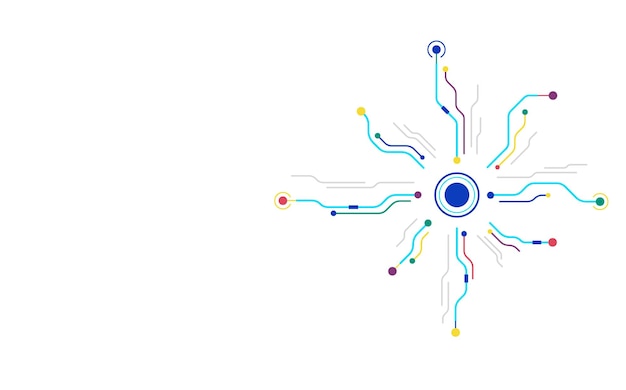 Digitale circuit technologie verbinding toekomstige stip en lijn achtergrondontwerp Vectorillustratie