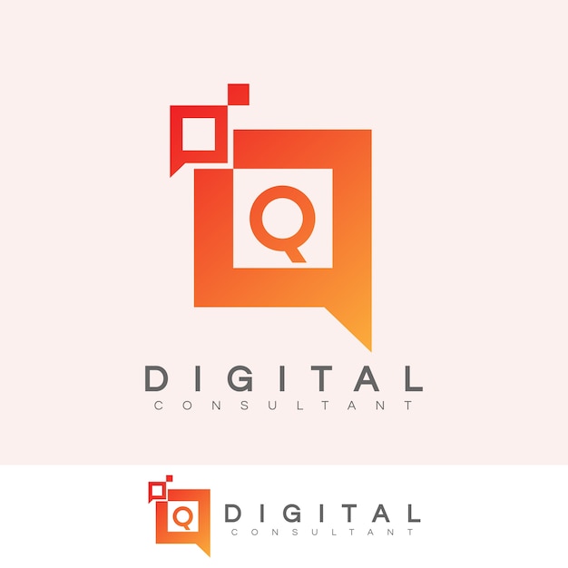 digitale consultant eerste Letter Q Logo ontwerp