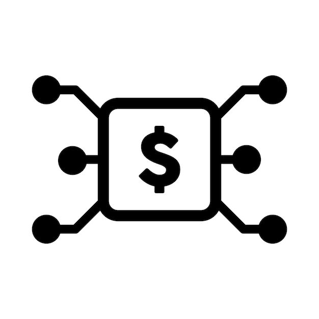 Digitale dollar pictogram vector valutasymbool voor digitale transacties voor activa en portemonnee