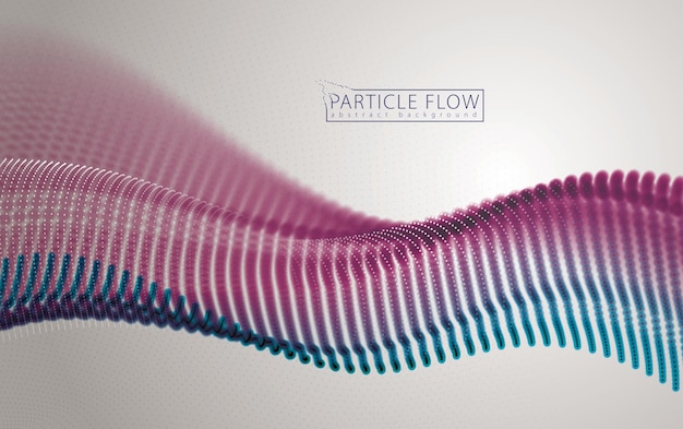 Digitale golf van vloeiende deeltjes in beweging. Vector abstracte lichte achtergrond. Mesh van gloeiende stippen, mooie illustratie.