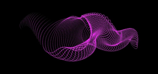 Digitale halftone patronen ontmoeten geometrische golven in deze abstracte 3D vector achtergrond