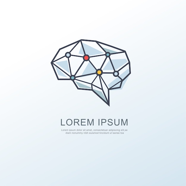 Digitale hersenen intelligentie logo pictogram