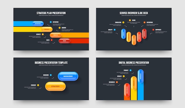 Digitale herziening 4 5 2 3 Stap Infographic Slide Layout Bundle