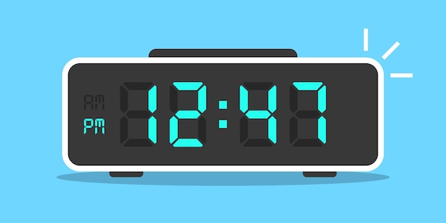 Digitale klok nummer pictogram illustratie in vlakke stijl lcd horloge vectorillustratie op geïsoleerde achtergrond tijd alarm teken bedrijfsconcept