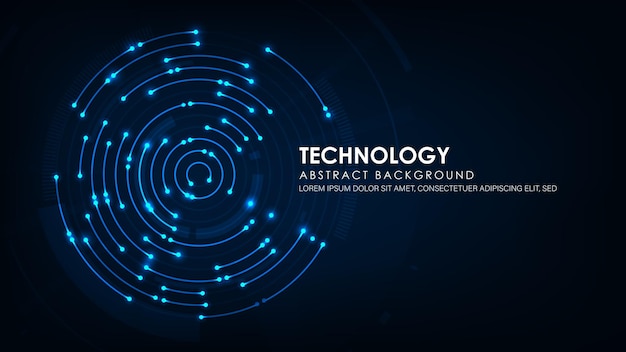 Digitale lijn cirkel sci fi technologie netwerk concept abstracte blauw licht achtergrond