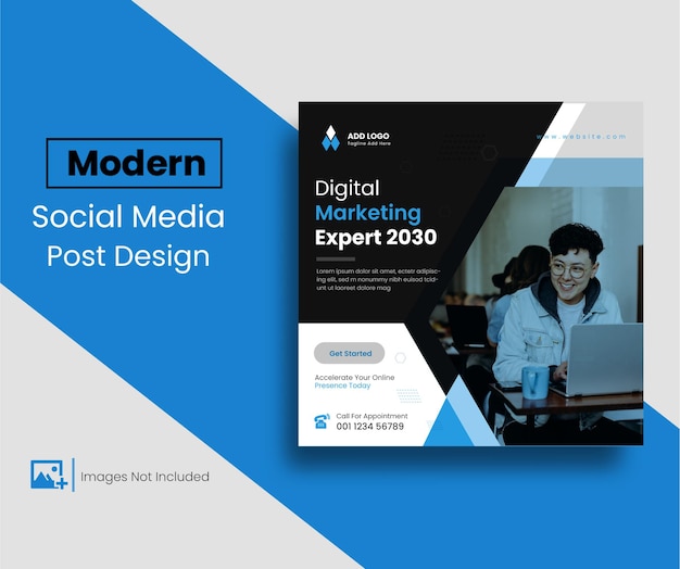 Vector digitale marketing en corporate social media post design