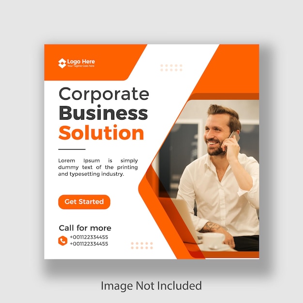 Digitale marketing expert en corporate social media post banner ontwerpsjabloon premium vector