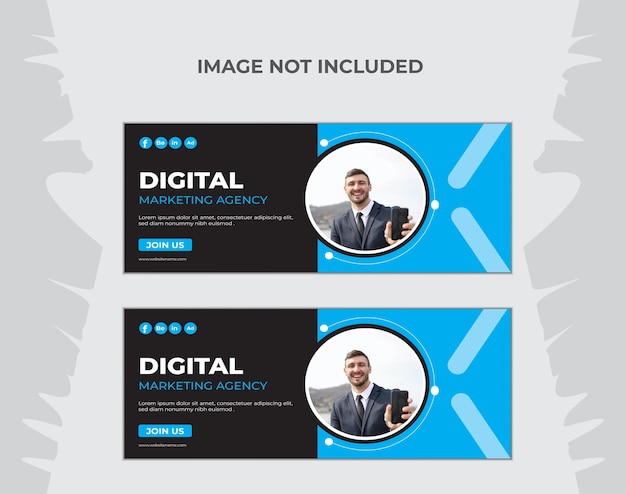 Digitale marketing expert facebook cover ontwerp vector