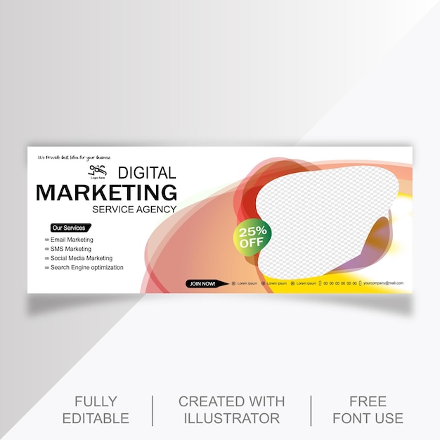 Vector digitale marketing facebook cover banner gratis victor downloaden