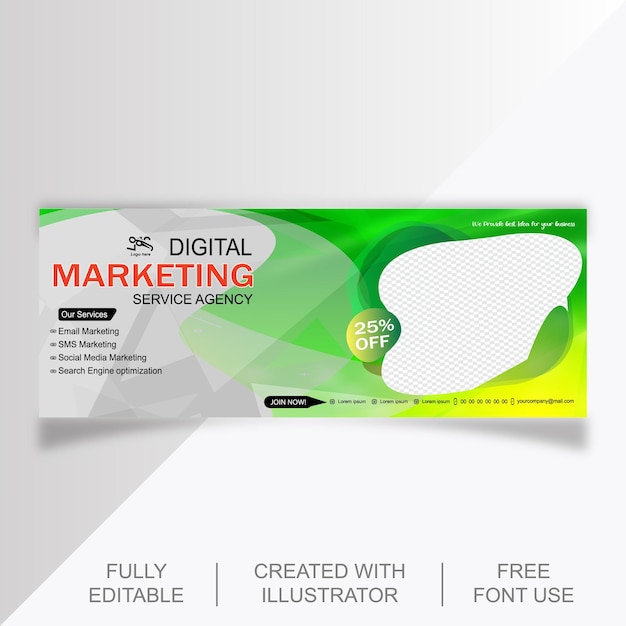 Digitale marketing facebook cover banner gratis victor downloaden