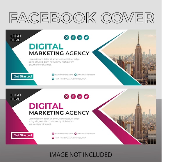 Digitale marketing facebook omslagsjabloonontwerp